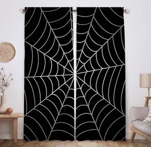 Gardin modern och minimalistisk svart web barn halloween fönster gardiner för pojke barn baby rum sovrum 3d berömd tecknad film