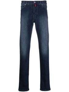 Jeans firmati da uomo Kiton Jeans medi a gamba dritta con lavaggio scuro Pantaloni lunghi autunnali primaverili per uomo Pantaloni in denim ammorbidente nuovo stile