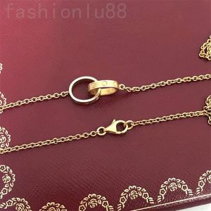 Klassisk designer hänge kärlek halsband för kvinnor flickor dubbel sling charms pläterade guld silver bröllop smycken lyxhalsband diamant