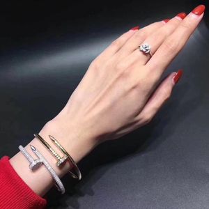 Love Gold Armband Nail Armband Designer Bangles For Women Mens rostfritt stål armband Pulsera Pulseras Plated Gold Silver Rose Jewelry Drop Shipping B00005