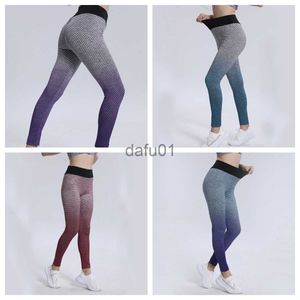 Active Pants European and American beehive yoga pants women wear high waist hip lifting fitness pants tie dyed gradient running Leggings leggings x0912