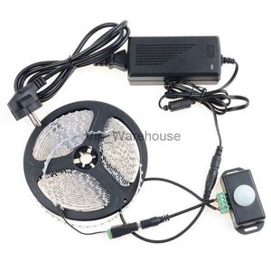 LED-Streifen SMD 3528 120 LEDs/M weiß warmweiß flexibles LED-Streifenlicht + 12–24 V Sensoren für den menschlichen Körper + Controller + 5 A 60 W Netzteiladapter HKD230912