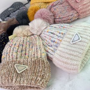 Winter Hat Brand Designer Men's Beanie Hat Women's Autumn and Winter Small Fragrance Style New Warm Fashion All-Match Triangle Letter Sticked Hat 14style