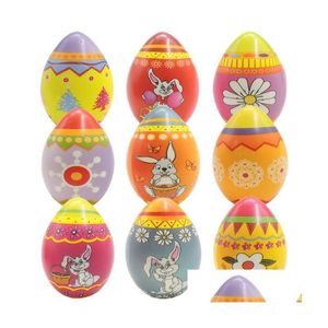 Easter Pu Egg Childrens Party Gifts Accessories 12Pcs/Sets Cute Patterns Rabbit Pinched Decompression Toys Drop Delivery