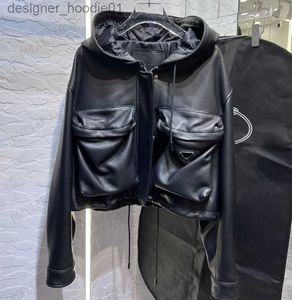 Herrpäls faux päls lyx trend flickor motorcykel läderjackor mode gata cool flicka överrock parka vinter höst faux läder rockar kläder sml l230913