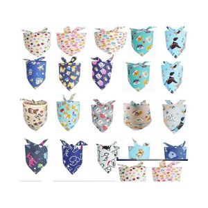Dog Apparel 100Pcs/Lot New Arrival Mix 100 Colors Puppy Pet Bandana Collar Cotton Bandanas Tie Grooming Products Drop Delivery Home Ga Dhaxe