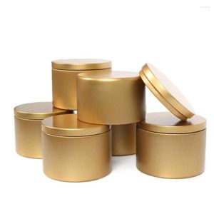 Lagringsflaskor 8oz Candle Tin 6pcs Pack med lock Bulk DIY Black Containers burk för att göra ljus konst hantverk gåvor256k