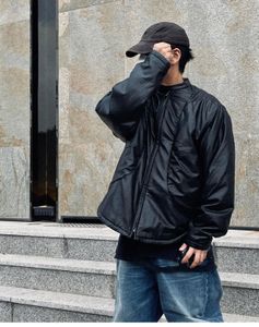 ファッションブランドFar.ArchiveMen Tops Far Archive Faux Zipper Leather Jacket Vibe同じ小さなスタンドの襟外のジャケットメンズアウトウェア