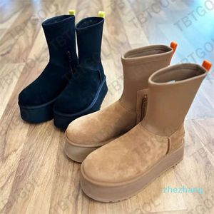 2023-New New Classic Dippers Soede Boot Platform Mini Boot Winter Snow Boots for Womene Leath