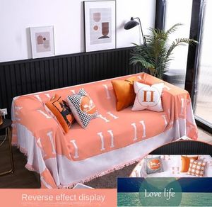 Luxury Modern Entry Lux Style Home Sofa Towdue Orange Big Märke Stickat filt Fashion Cover Filtar Dust Cover