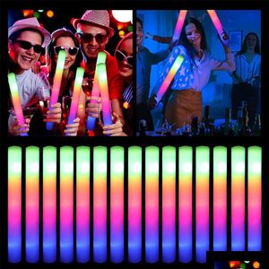 Other Event Party Supplies Rgb Led Glow Foam Stick Cheer Tube Colorf Light In The Dark Birthday Festival Decoration Drop Delivery Home Dhe3A