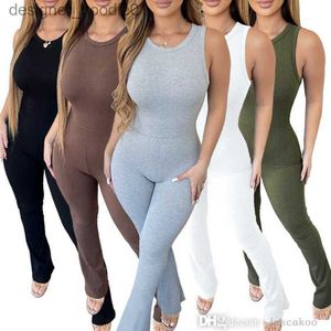 Womens Jumpsuits Rompers 2023 New Summer Womens Bodycon Jumpsuit Designer Skims Bodysuits Playsuits Jumpsuits For Women Solid Sexy Sleeveless Rompers Zipper Slim