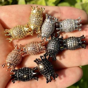 Charms 5Pcs Cubic Zirconia Paved Black Tubes Bars Long Spacers For Woman Hand Making Jewelry Bracelet Necklace Accessories Wholesale