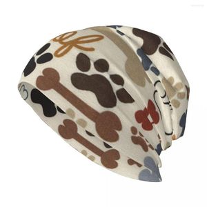 Berets Dog Bones Prints Premium Stylish Stretch Knit Slouchy Beanie Cap Multifunction Skull Hat For Men Women