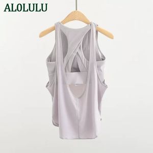 Luluwomen With Logo спортивная одежда, жилет женский с нагрудником, ударопрочное нижнее белье «два в одном», топ для фитнеса, свободная спортивная блузка