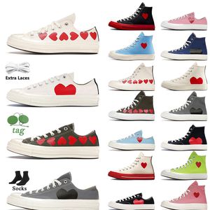 Anni '70 Designer Canvas Shoes Donna Uomo High Top Vintage Commes Des Garcons X 1970 All Star Rosa Nero Classico Chucks 70 Taylors Low Tops Multi-Heart Flat Sneakers