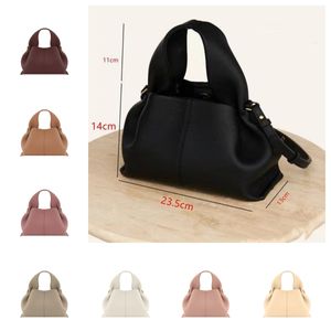 Ny 5A-väska franska minoritet Yunduo Dumpling Bag Layer Cowhide Handhållen Single Shoulder Messenger Women's