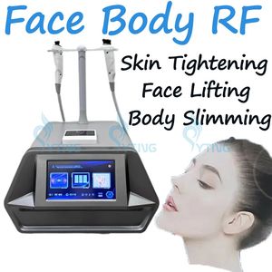 Máquina facial de radiofrequência rf para aperto da pele, lifting facial, remoção de rugas, redução de gordura, emagrecimento corporal com 2 alças