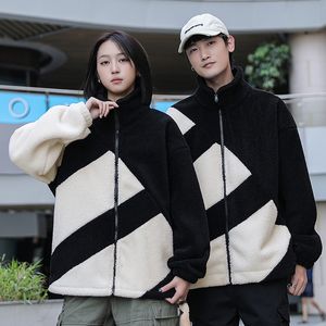 Men and women black and white woolen sweater with zipper coat casual fashion designer jacket couples 2023 coat s-5xl