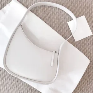 Spegel kvalitet herr s raden halv mån väska kvinnor designer tote axel koppling hobo pochette crossbody kameraväskor cowhide svart