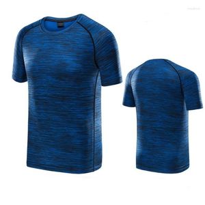 Męskie koszule T Outdoor Szybkie suszenie T-shirt z krótkim rękawem Ubrania fitness na okrągła szyja czuję się fajny joga do biegania