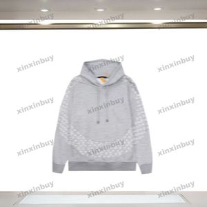 Xinxinbuy Men Designer Hoodie Sweatshirt 23SS Paneled Jacquard Letter Tyg Långärmkvinnor Black Green Brown Grey White XS-XL