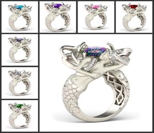 サイズ510 Mystic Rainbow Topaz Colorful CZ Diamond 925 Sterling Silver Thircim Tharmid Band Ring Special Design Fashi9672486