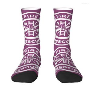 Men's Socks Novelty Fire Rescue Firefighter Dress Unisex Warm Comfortable 3D Printing Crew