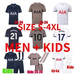 Maddison Son 23 24 Soccer Jerseys Kulusevski Richarlison Kulusevski 2023 2024 Romero Van de Ven Bissouma Johnson Tottenham Football Kit Shirt Spurs Top Men Kids Sets