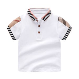 Yeni 2023 Yaz Moda Ekose Stripes Çocuk Bebek Erkek Giysileri Unisex Kısa Kollu T-Shirt Toddler Girls TOPS Giyim 1-6 yıl