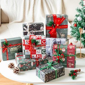 Present Wrap 10st Christmas Kraft Wrapping Paper för