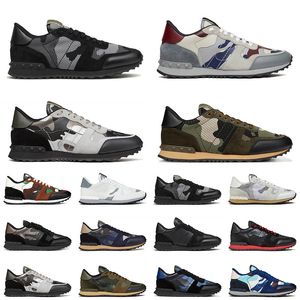 valentino camouflage camo rockrunner designer platform luxurys men women casual shoes flat black olive skate low sneakers trainers loafers 【code ：L】