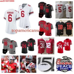 Ohio State Buckeyes Camisa de Futebol 36 Gabe Powers 77 Tegra Tshabola 92 Caden Curry 15 Jelani Thurman 93 Hero Kanu 8 Cade Stover 4