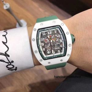 Milles İzle Richardmile Watches Erkek Çok Fonksiyonlu Tam Otomatik Şarap Namlu Şeklinde Seramik İçi Boş Alt Su Geçirmez Sıradan Büyük Dial G0EC FRJ