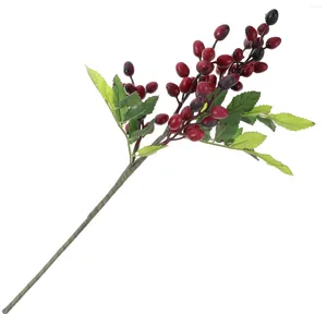 Decorative Flowers Christmas DIY Berries Faux Picks Decor Artificial Berry Branches Simulation Stems Fake Household