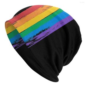 Basker flagga hbt bonnet hattar mode stickning hatt för män kvinnor varm vinter gay stolthet lesbiska skallies mössor mössor