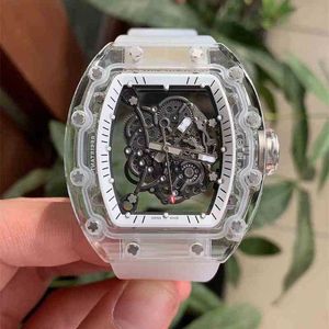 Data Watch Richamill Business Speisure Mens Automatic Mechanical Watch Transparent Crystal Glass Dust Out Fashion