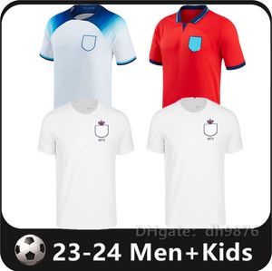 2023 Futebol Jerseys Copa do Mundo SANCHO RASHFORD 2024 INGLATERRA KANE STERLING GREALISH National Team Football Kit 23 24 150º ANOS Camisas Branco Azul Homens Kit Infantil 16-4XL