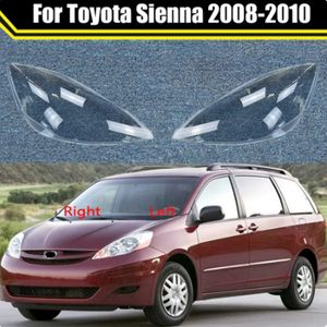 Lente de vidro frontal do carro lâmpada sombra escudo para toyota sienna 2008-2010 abajur transparente caso luz automática capa do farol