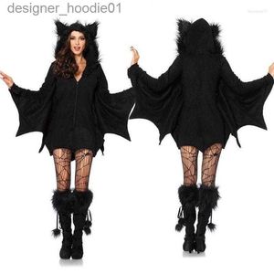 Kvinnors jumpsuits Rompers Women's Jumpsuits Women Vampire Bat Costume Cosplay Jumpsuit Halloween Fancy Dress Outfit Masquerade Party Animals L230913