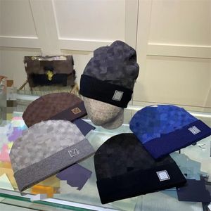 2023 New Knitted Hat Beanie Little Cap Scarf Set Men's Unisex Cashmere Plaid Casual Skull Hat Outdoor Fashion High Quality