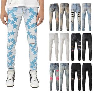 Mens designer jeans skinny jeans desig pants Long hippop Sticker Embroidery Slim Denim Straight streetwear Skinny pants whole 357S