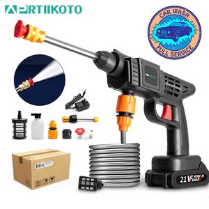 Spray Guns Aprtiikoto Cordless High Pressure Washer 21vf Lithium Batterilagtvätt Stiplöst biltvättmaskin Washer Spray Gun Car Wash Kit 230912