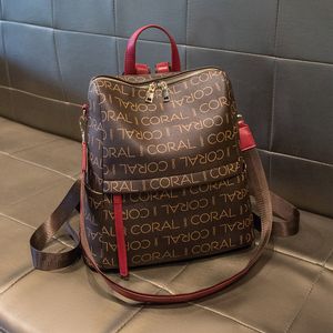 outlet feminino 2 cores atmosfera elegante espessada em couro lazer viagens backpack estily color color correspondente em mochilas de aluno bolsa de carta popular bolsa