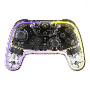 Game Controllers RGB Gamepad With Back Knob Transparent Wireless Controller Turbo Function Custom APP Bluetooth-compatible For Switch