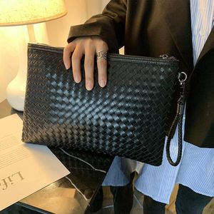 Bag Xiao.p Fashion Men's High Quality Pu Leather Handbag Woven Envelope Holding Grasping File Ipad Diagonal Span