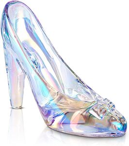 1 PC Cinderella Shoe Decor Crystal High Heels Shoes Ornaments Glass Slipper Decoration Gift for Wedding Birthday Halloween Christmas Party