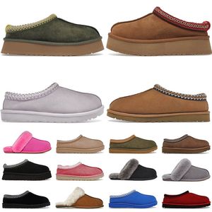 Tasman Resim Renkli Kar Botları Koyun Dinleri Shearling Mules Kadın Erkekler Ultra Mini Boot Slip-On Ayakkabı Süet Üst Konfor Sonbahar Kış