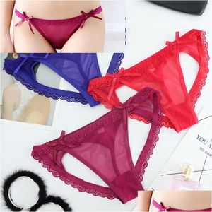 Women'S Panties Sexy Women Underwear Transparent Heart-Shaped Panty Briefs For Ladies Thong G-Strings Thongs Drop Delivery Apparel Wo Otwof