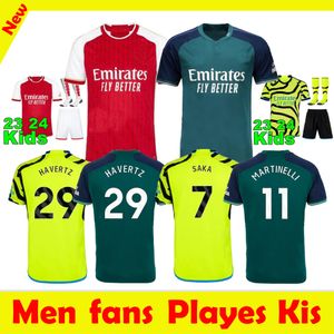 G.Jesus Saka 23 24 Soccer Jerseys Rice Smith Rowe Fans Player J.Timber Martinelli Tierney 2023 2024 Football Shirt Men Kids Odegaard